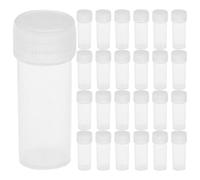 CRAFTHROU 50pcs 5ml Plastic Sample Bottles with Resistant Caps, Refillable Empty Bottles for Liquid and Powder Medicine Storage, Suitable Inside Purses and Hospitals