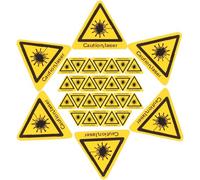 CRAFTHROU 50pcs Laser Safety Warning Stickers Triangle Caution Decals Self-adhesive Security Signs for Industrial and Occupational Hazard Areas