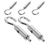 CRAFTHROU 5pcs Brass Turnbuckle Wire Rope Tensioner with High Strength and Quick Lift Hook Design, Silver Finish for Outdoor Advertising and Exhibitions, Suitable for Wire Rope and Signboard