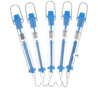 CRAFTHROU 5pcs Hanging Spring Scales Set with Sturdy Springs and Hooks, Graduated in Grams and Newton for Laboratory and Classroom Use, Plastic and Glass Tubular Design with 1n to 30n