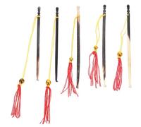 CRAFTHROU 5pcs Khaki Horn Ear Spoon Tool with Tassel Lanyard Workmanship Ear Cleaning Kit that Quickly Cleans and Will Not Scratch Your Suitable for Most People Random Color