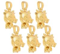 CRAFTHROU 6pcs Delicate Copper Dragon Pendants DIY Charms for Necklace Making Red String Dragon Bracelets for Couples Zodiac Year of The Jewelry