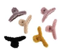 CRAFTHROU 6pcs Elegant Women Hairpins Hair Clips Plastic and Artificial Plush Material Sturdy Design to Fix Hair and Prevent Messy for Outdoor Use and Daily Decor Random Color