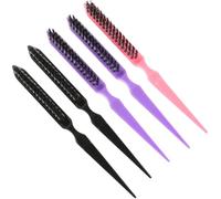 CRAFTHROU 6pcs Portable Foldable Hair Combs with Two Kinds of Teeth Abs Material Compact Pocket Brush for Hairdressing and Styling at Home or Travel Random Color