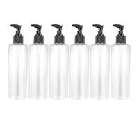 CRAFTHROU 6pcs Refillable Plastic Pump Bottles Transparent Pet Dispenser for Travel Bathroom Conditioner Liquid Soap Lotion with Pump Heads Random Color
