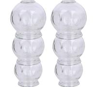 CRAFTHROU 6pcs Vacuum Cupping Jar Glass Cups for Chinese Cupping Therapy Safe and Smooth Massage to Dispel Wind and Dampness for Home or Salon Use