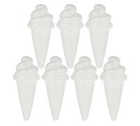 CRAFTHROU 7pcs Foam Ice Cream Cones White Craft Shapes Polystyrene Blank Canvas Sturdy DIY Craft Supplies for Wedding and Office Spaces Decoration