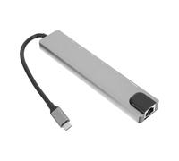 CRAFTHROU 8-in-1 USB C Docking Station with 87w Pd Fast Charging, Aluminium Alloy Multiport Hub Featuring 4k 30hz Video Output, USB 2.0, and Rj45 100m Ethernet for Laptop Expansion