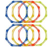 CRAFTHROU 8pcs Agility Training Rings for Soccer and Dog Use, Made of Sturdy Pp Material with Configurable Training Pathways, for Z-pattern Dribbling and Playground Exercise to Speed