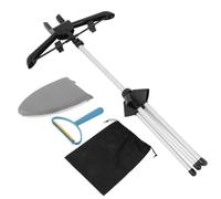 CRAFTHROU Adjustable Height Clothes Steamer Rack Stand with Handheld Ironing Board, Sturdy Aluminum Alloy and Plastic Garment Steamer Hanger for Laundry Rooms and Bedrooms, Small Tabletop