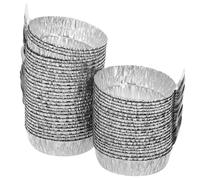 CRAFTHROU Aluminum Foil Weighing Dishes with Handles Weigh Tray 50pcs 42ml Capacity Stackable and Easy to Store for Pharmaceutical Use and Thermal Analysis