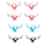 CRAFTHROU Antler Decorative Wall Hooks with Retro Delicate Design Plastic Coat Hangers 8pcs Easy Installation and Sturdy Not Easy to Break for Bedroom and Living Room