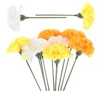 CRAFTHROU Artificial Marigold Flowers with Stems, Silk Cloth and Iron, High Simulation, for Floral Headband Making, Marigold Hotel Decor, DIY Wedding Birthday Halloween Thanksgiving Home
