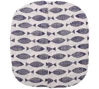 CRAFTHROU Automatic Accessory in Curtain for Linen Cotton Self-cleaning Door Litter Box Small Case Fish Pattern Use Cat Pet for Indoor
