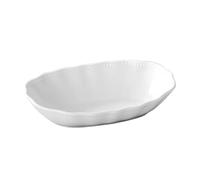 CRAFTHROU Baking Dish Porcelain Baking Plate White with Deep Design Ceramic Easy to Clean for Oven Use for Household Cooking and Serving, for Cheese Baked Rice and Salad Bowls