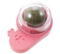 CRAFTHROU Ball for Interactive Cats Kittens for Indoor Cat Use Catnip Rotating and Adhesive Chewable and Lickable Plastic Treat Toy with Wall Play and Dental Care