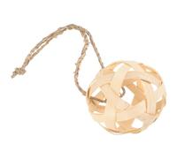 CRAFTHROU Bamboo Feed Dispenser Ball for Rabbits and Chinchillas Hanging Cage Beige Small Animal Feeder for Eating and Playing Exercise Natural Grass Ball Shaped Chew