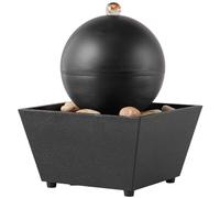 CRAFTHROU Battery Water Feature Mini Fountain Adornment with Running Water Ornament, Creative Black Desktop Bonsai Decoration Made of Abs and Stone, for Living Room Or Study Tabletop Indoor