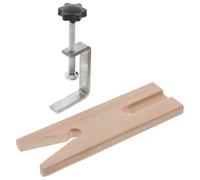 CRAFTHROU Bench Clamp Adjustable Angle and Height, No Drilling Required 2 Pcs Desk Clamp with Wood and Iron Construction Small Desktop Clip Holder for Jewelry Making and Craft Repair