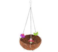 CRAFTHROU Bird Nest Hanging House Resting Nest Natural Coconut Shell with Creative Design and Sturdy Material that Can be Hung from Tree Branch or Porch Random Color for Parrots and Birds