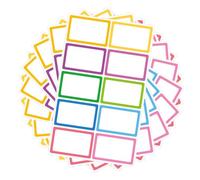 CRAFTHROU Blank Name Sticker Set for Home and Classification Plan Organisation 10 Sheets with Colourful Border, Self-Adhesive Stickers for Smooth Writing and Easy to Paste