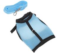 CRAFTHROU Blue Mesh Cloth Rabbit Harness Leash and Guinea Pig Pulling Rope, Small and Light with Choking Prevention for Indoor Use, Adorable and Fashionable Pet Traction Strap