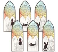 CRAFTHROU Bookmarks for Scrapbook Page Markers Decorative Made of Sturdy Pet Material Cat 6pcs Thin and Not Easy to Deform to Reading Efficiency