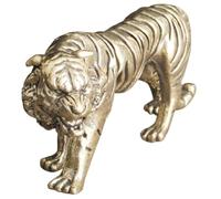 CRAFTHROU Brass Tiger Figurine Home Decor Statue with Vivid Tiger Shape and Chic Design, for Office Decoration and Stylish Tabletop Ornament