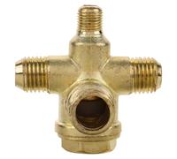 CRAFTHROU Bronze Air Compressor Non-Return Valve with 4 Ways Threaded Connection, Well Polished Round Edges, Nominal Diameter 13.7mm, Suitable for Pipelines and Air Compressor Accessories