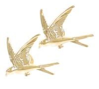 CRAFTHROU Cabinet Handles Decorative Knobs 2pcs Bird Shaped Metal Drawer Pulls with Anti Corrosion Feature, Golden Finish for Bookcases and Cabinets Suitable for Kitchen and Dresser Drawers