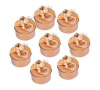 CRAFTHROU Candy Polished with and Boxes Elegant Wedding Tinplate Golden 8pcs Flower Accessories Smooth Packing Boxes for Birthday Celebrations Party