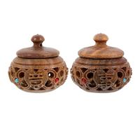 CRAFTHROU Car Aromatherapy Diffuser Pendant Set of 2 with Carved Hollow Design, Refillable Air Freshener for Vehicle Interior, Natural Scent Deodorizer Accessories