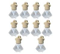CRAFTHROU Car Perfume Pendant Glass and Wood Material 10pcs Essential Oil Diffuser Easy to String up Unique Hanging Fragrance Bottle for Anniversary and Car Decoration