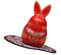 CRAFTHROU Ceramic Rabbit Decoration for Doll House Landscape Decor and Car Interior, Lightweight Tiny Bunny Ornament with Concise and Fashionable Style, for Rabbit Year Gifts and Home