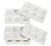 CRAFTHROU Ceramic Spot Plate 5 Pcs for Laboratory Chemical Testing Porcelain Reaction Plate with 6 Holes and Scientific Experiment in Chemistry Class