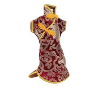 CRAFTHROU Chinese Style Wine Bottle Bag Fabric Wrap with Unique Embroidered Design for Wine Bottle Decor, for Christmas and Wedding Presentation