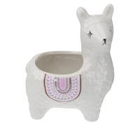 CRAFTHROU Creative Alpaca Shaped Flowerpot Ceramic Plant Container for Desktop Succulents and Small Flowers Indoor Decoration
