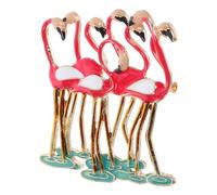 CRAFTHROU Creative Easy for Women Flamingos Alloy Brooch Shaped Pin, Accessory with Clip Design Elegant Pink Breastpin Clothes Proms and Weddings