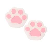 CRAFTHROU Cute Cat Paw Silicone Key Covers 2pcs White Key Identifier Caps Keychain Accessories for Home