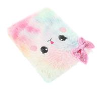 CRAFTHROU Cute Cat-shaped Plush Journal Book for Teenagers, Multi-function Diary Book with Smooth Surface and Good Hand Feeling, for Vacations and Occasions, 80 Sheets