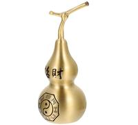 CRAFTHROU Decorative Copper Gourd Ornament for Home and Office, Golden Small Craft Gourd with Hollow Design, Drives Bad Luck Away, for Store and Business Opening Décor