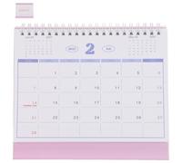 CRAFTHROU Desk Calendar Pink Minimalist Spiral-bound Monthly Flip Planner for Home and Classroom, Compact Design Paper Table Calendar for Managing Tasks and Space-saving Desktop Use
