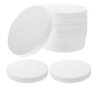 CRAFTHROU Discs Decorations Cake Displays Foam Craft for Creating Reusable 16pcs White Round Circles Decorating Tray and Wedding