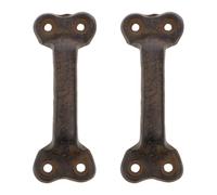 CRAFTHROU Door Handles Brown Colour Vintage Cast Iron 2pcs Rustic Sturdy and Not Easy to Deform for Cabinet and Door