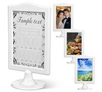 CRAFTHROU Double Sided Standing Photo Frame Tabletop Display Frame Simple Nordic Style 4pcs White Plastic to Preserve and Protect Photos for Home Décor