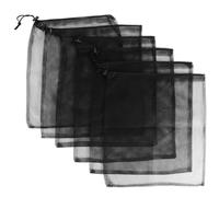 CRAFTHROU Drawstring Cinch Backpack Storage Bags Black 6pcs Polyester with Tie Mouth and Easy to Dry Feature, for Shopping and Multiple Scenarios