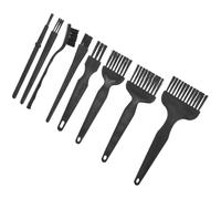 CRAFTHROU Electric Clippers Cleaning Brush 8Pcs Kit for Men, Black Compact Set for Beard and Hair Removal, Also Useful for Dashboard Cleaning
