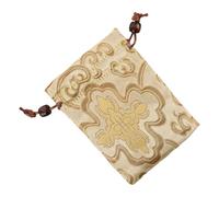 CRAFTHROU Elegant Silk Embroidered Jewelry Bag with Drawstring Closure, Lightweight and Wear Resistant Fortune Pouch for Travel and Daily Use, for Jewelry and Buddhist Prayer Beads Storage