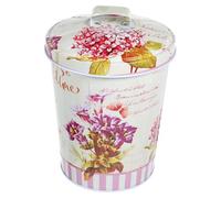 CRAFTHROU European Flower Pattern Biscuit Tin Large Capacity Airtight Snack Box with Iron Material for Candy and Cookie Storage