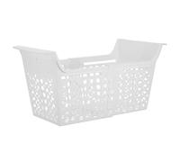 CRAFTHROU Expandable Plastic Storage Basket for Refrigerator Freezer with Adjustable Length Mechanism and Bottom Drainage Holes, Heavy-duty Usage for Organizing Foods in Kitchen or Freezer